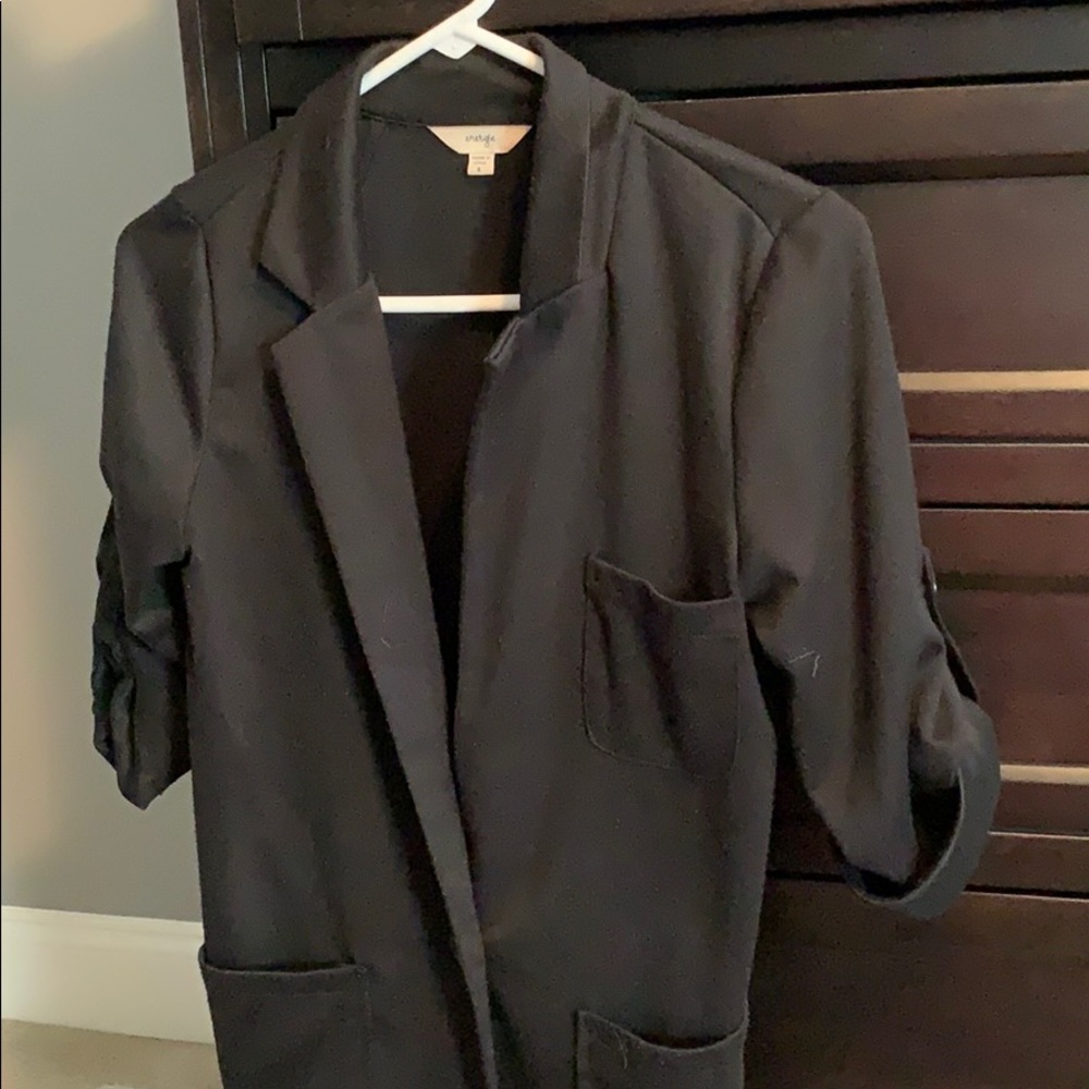 Black polyester blazer